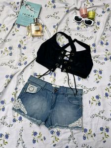 Corset Black Knot Top