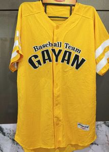 Baseball Jersey - Full Button - Yellow-