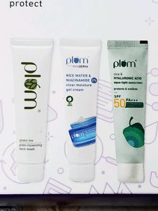 Plum Sunscreen, Face Wash And Moisturiser