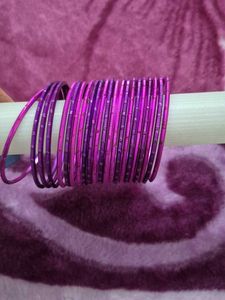 Purple & Pink Bangle Set, Golden Bangl Set