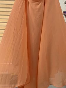 Peach Chiffon Full Flair Skirt