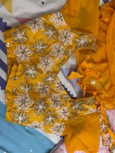 Yellow Ruffle Saree