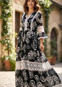 Patterned Black Dress