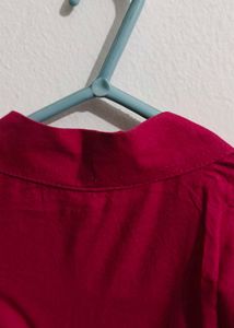 Designer Pink Button-Up Top