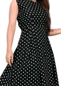 Polka Dot Dress In Black