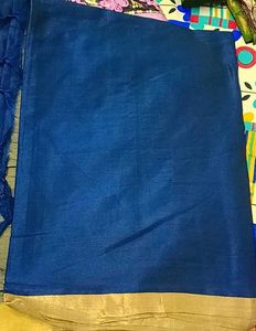 Elegant Blue &amp; Gold Saree