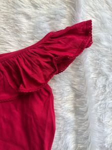 Red Ruffle Top