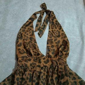 Animal Print Halter Dress