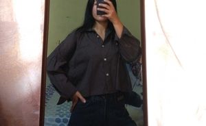 Crop Button-Down Shirt