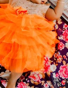 Orange Tuttu Dress For 1-2 Age Category Kids
