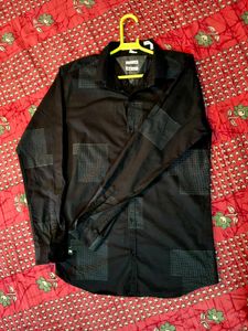 Black Shirt With Grey Patchwork (Long Sleeves)