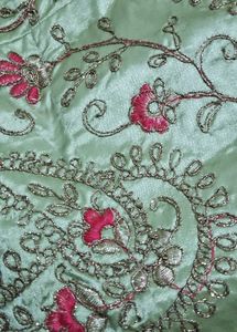 Green &amp; Orange Embellished Indian Lengha