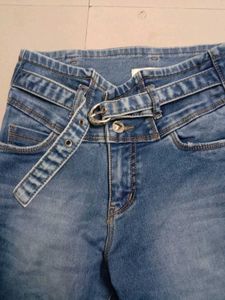 Belted Denim Jeans