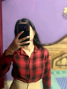 Red Plaid Crop Top