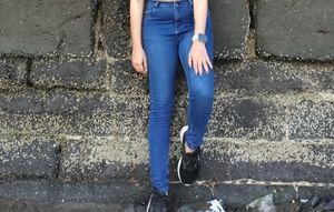 Denim Blue High Waist Skinny Jeans