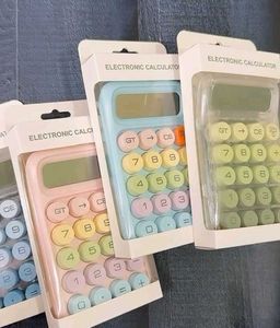 Pastel Rainbow Button Electronic Calculator
