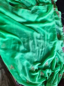 Green Embroidered Saree
