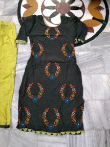 Embroidered Kurti with Pants Set