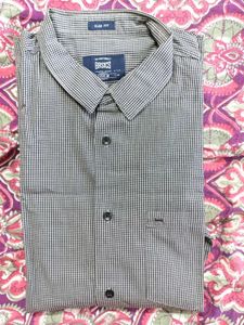 Basics Slim Fit Gingham Shirt - M