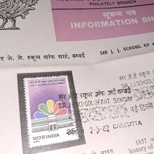 Philately information sheet with stamp