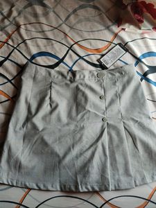 New Grey Mini Skirt With Tag