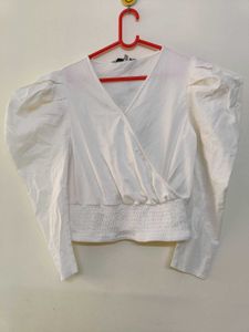 White Puff Sleeve Top