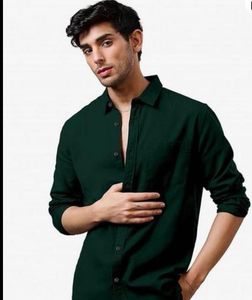 Dark Green Button-Down Shirt