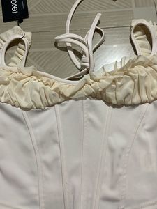 Revolte Ivory Ruffle Corset Top