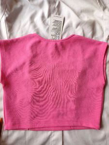 Pink Sweetheart Neck  Crop Top💗