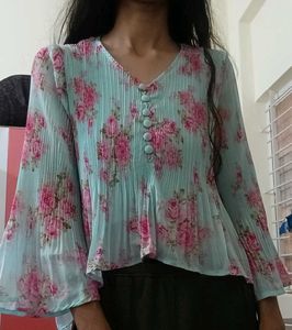 Blue Frill Top
