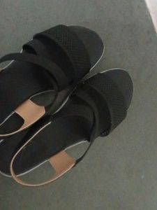 Black Knit Slingback Sandals