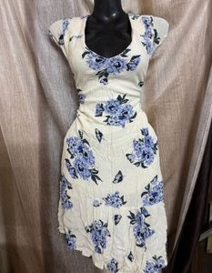 Floral Print Dress asymmetrical