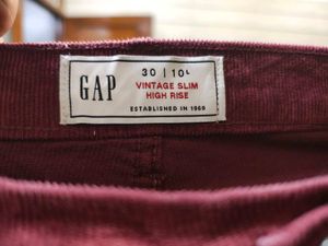 GAP UK Corduroy Burgendy Colour Trouser.