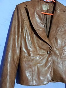 Brown Leather Blazer