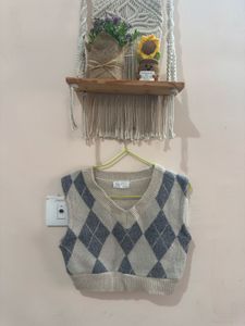 Argyle Knit Sweater Vest