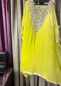 Lime Green Embellished Kurti