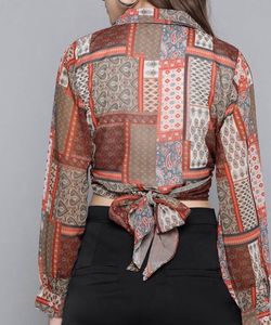 Patterned Wrap Top