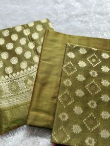 Premium Banarasi unstitched suit set with dupatta