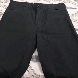 Black Cotton Stretch Pants