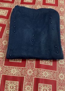 Navy Blue  Beaded Sweater