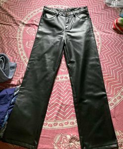 Straight leg leather pants