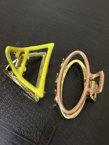 Claw Clips - Yellow Triangle &amp; Pink Oval