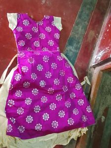 Ethnic Dress - Purple and Cream