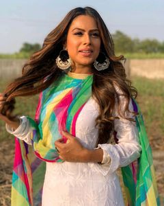 Salwar Suit with Multicolour Dupatta