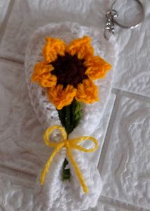Sunflower Crochet Keychain
