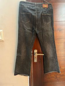 Black Wash Flare Jeans