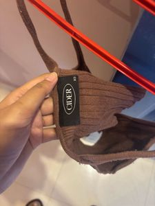 Brown Bralette Crop Top