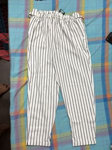 Striped Paper Bag Waist Pants