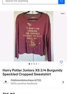 Harry Potter Burgundy Quoted Top