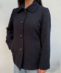Chic navy blue  Wool Blend Jacket
